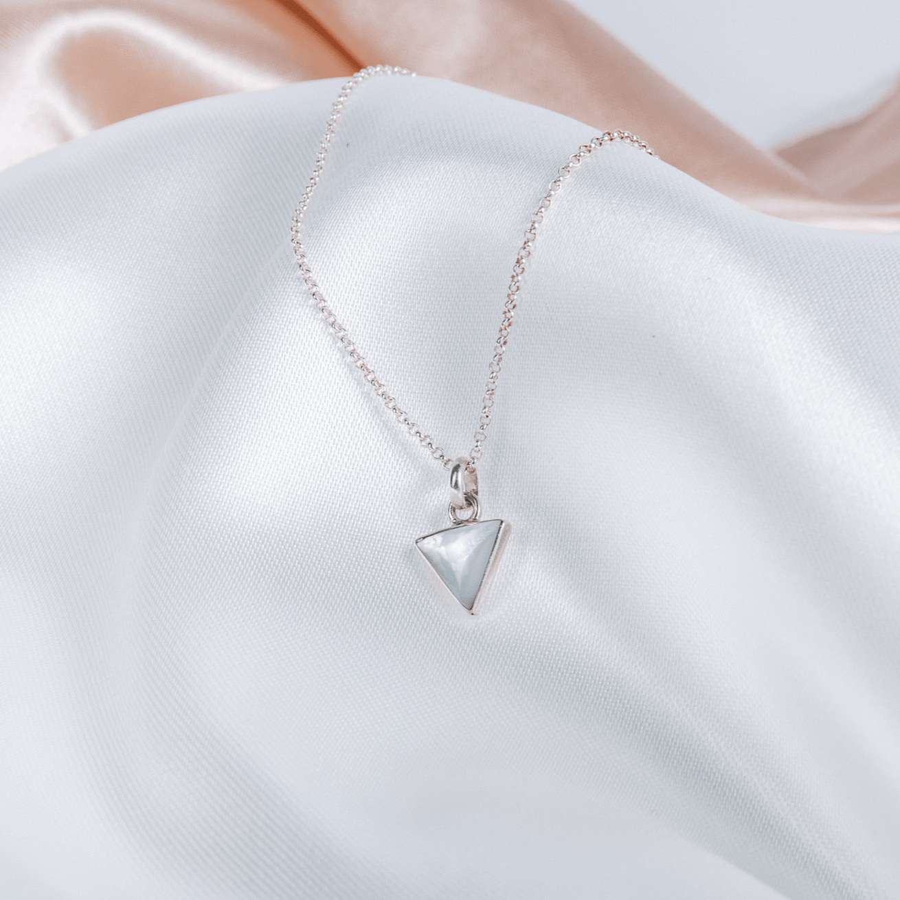 Sterling silver sale triangle necklace